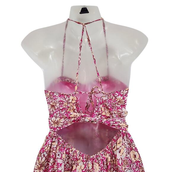 Band Of The Free Floral Built In Bra Sweetheart Fit & Flare Dress Pink Sz Small - Picture 12 of 12